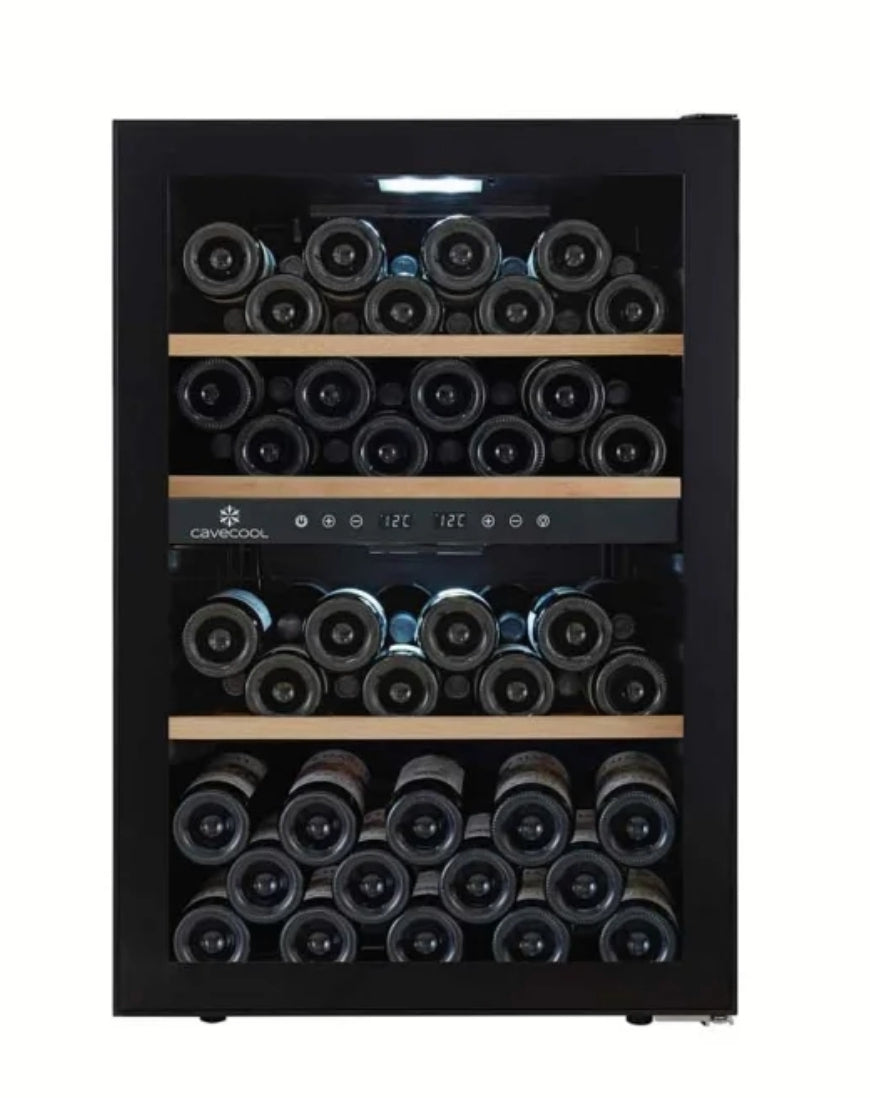 Cavecool Chill Topaz Wine Fridge - 62 bottles - Dual zone wine cooler - Black