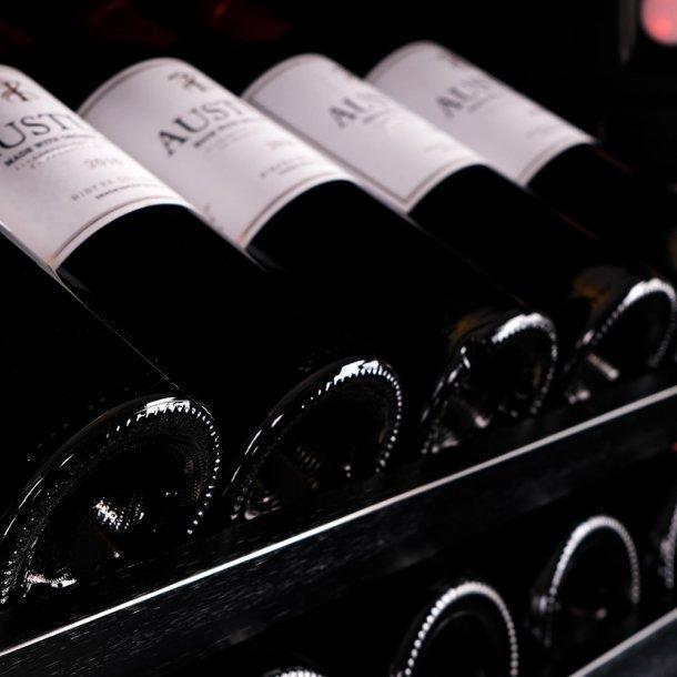 Pevino PNG120S Wine Fridge - 130 bottles - single zone wine cooler - 595mm wide - Black - winestorageuk