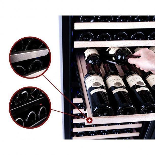 Pevino PNG120D Wine Fridge - 120 bottle - 2 zones wine cooler - Black - winestorageuk