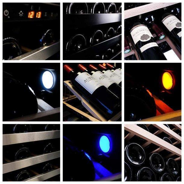 Pevino PNG88S-HHB Wine Fridge - 95 bottles - Built In - Single Zone Wine Cooler - 595mm Wide - Black - winestorageuk