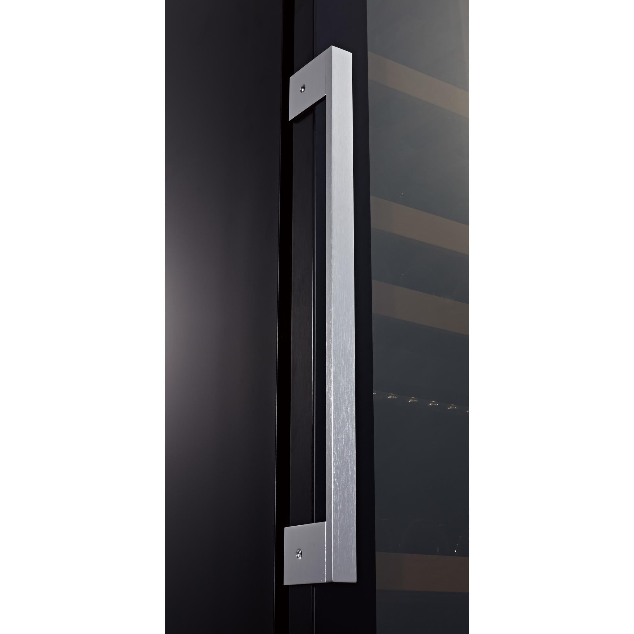 Swisscave WLB-460DFLD - Black Edition Dual Zone Wine Cabinet with Gastro Furnishing (124-210 BOT) - 595mm Wide - winestorageuk