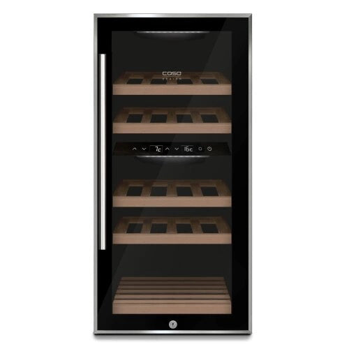 Caso 644 WineComfort 24 -Black Wine Fridge - with dual zones for serving reds and whites at the perfect temperature
