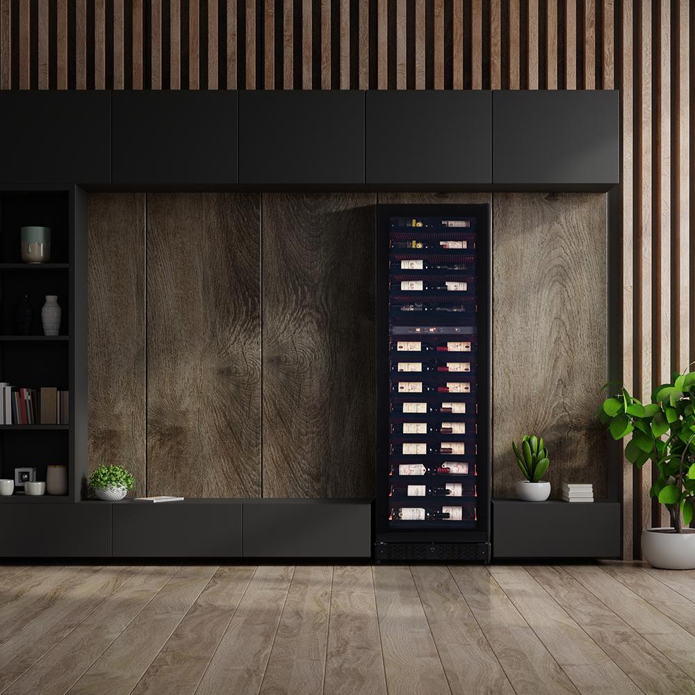 Pevino BI 96 bottles - Dual Zone Wine Cabinet - Black - PBI100D-HHB - winestorageuk