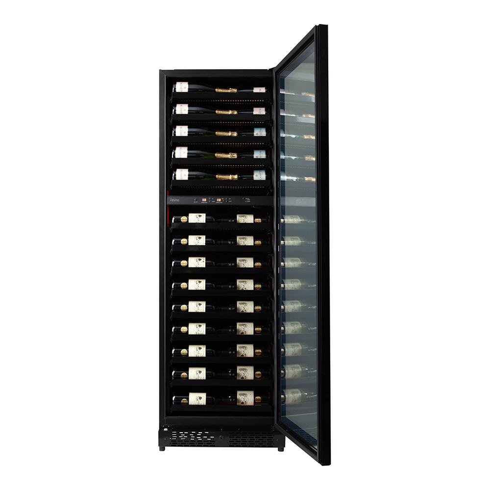Pevino BI 96 bottles - Dual Zone Wine Cabinet - Black - PBI100D-HHB - winestorageuk