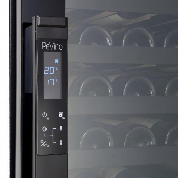 Pevino PG300D-B Wine Fridge - Giant 300 bottle - Dual zone wine cooler - Black glass front - winestorageuk