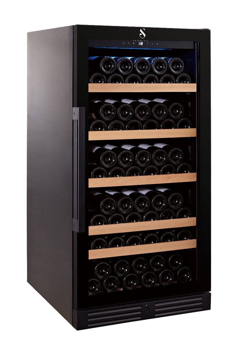 Swisscave - Single Zone Wine Cabinet - Black WL355F (112 - 130 BOT) - winestorageuk