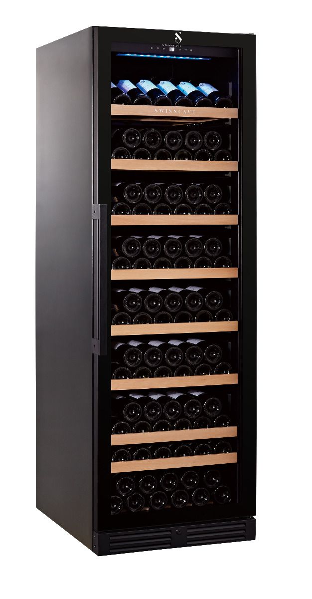 Swisscave - Classic Edition Single Zone Wine Cabinet WL455F (178 - 210 BOT) - Black - winestorageuk